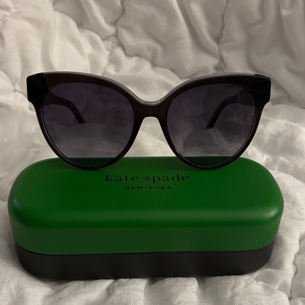 Kate Spade Dark Sunglasses with Green Case